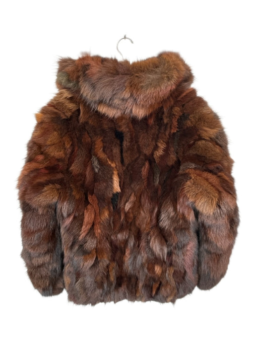 Size Est M Brown Fur Long Sleeve Collar Short Coat Brown / Est M