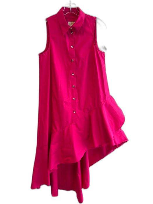 Maeve Size S Pink 100% Cotton Sleeveless solid color High Low Button Down Dress Pink / S