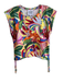 Alden Adair Size M Multi Cotton & Polyester Cap Sleeve Floral & Animal Print Top Multi / M