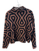 Maeve Size S Brown & Black Viscose Blend Turtleneck Abstract Cropped Sweater Brown & Black / S