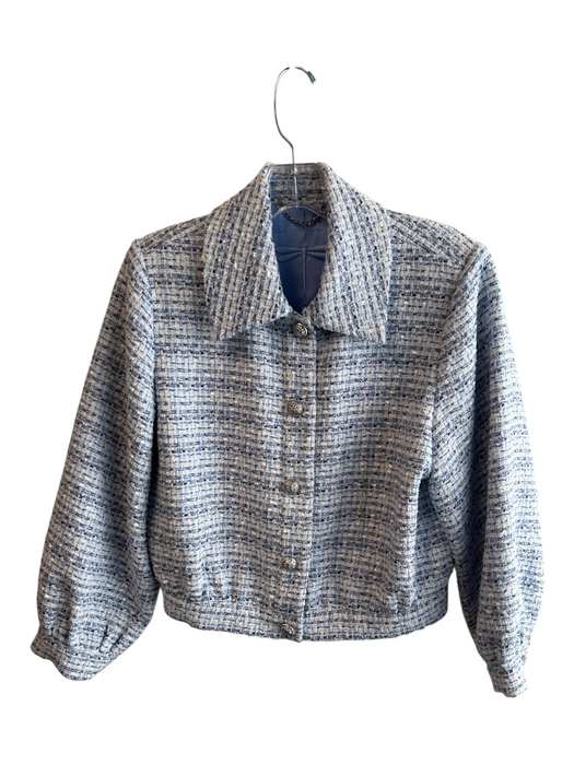 Tyler Boe Size Est S Blue No Fabric Tag Long Sleeve Tweed silver hardware Jacket Blue / Est S
