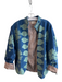 Blando Size Est M Blue Cotton Long Sleeve Embroidered Design Lined Cardigan Blue / Est M