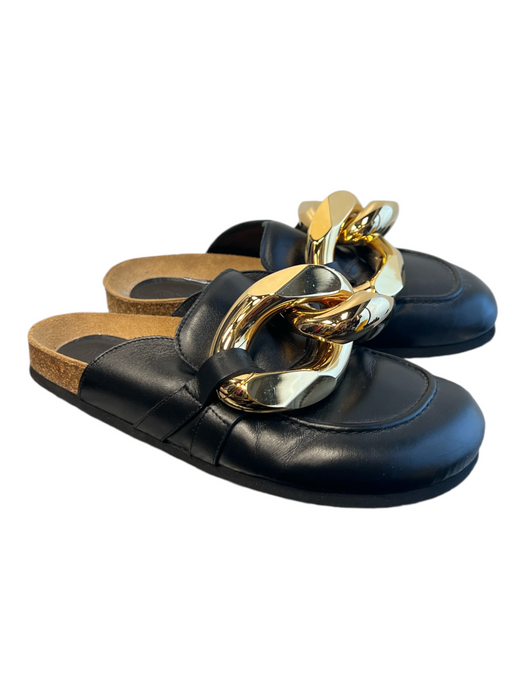 JW Anderson Shoe Size 38 Black Leather Gold hardware Round Toe Flat Mule Shoes Black / 38
