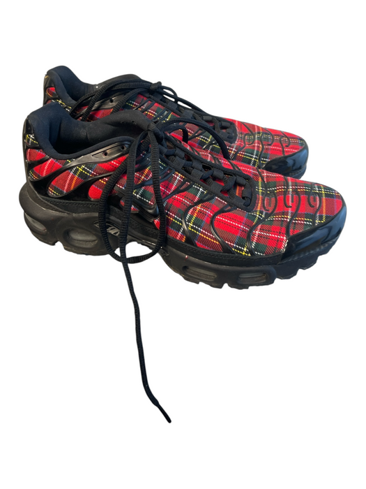 Nike Shoe Size 8 Red & Black Manmade Material Almond shape Plaid Lace Up Shoes Red & Black / 8