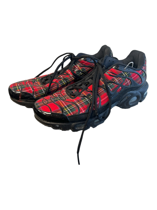 Nike Shoe Size 8 Red & Black Manmade Material Almond shape Plaid Lace Up Shoes Red & Black / 8