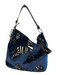 No Brand Navy Blue No Fabric Tag Zebra Print Tassle Detail silver hardware Bag Navy Blue / L
