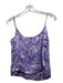 Ganni Size 38 Purple Viscose Spaghetti Strap Floral V Neck Top Purple / 38