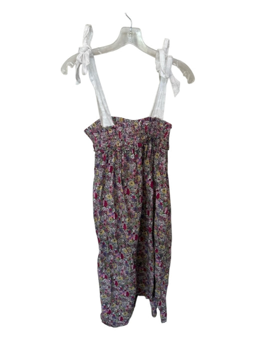 Buru Size XS/S Purple & Green Cotton Tie Straps Botanical Maxi Dress Purple & Green / XS/S