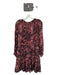 Marie Oliver Size 8 Black & Red Silk Long Sleeve Snake Print Side Zip Dress Black & Red / 8