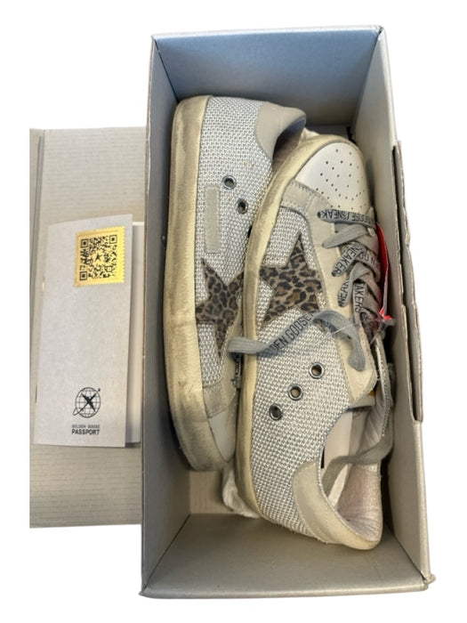 Golden Goose Shoe Size 36 White & Gray Canvas & Leather Animal Print Sneakers White & Gray / 36