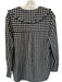 English Factory Size S Black & White Polyester Blend Long Sleeve Plaid Bib Top Black & White / S