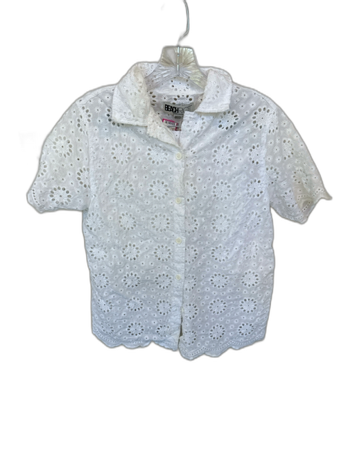 Beach Riot Size S White Cotton Short Sleeve Eyelet Elastic Waist Short Set White / S