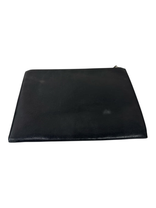 Saint Laurent Black & Silver Leather Star Applique Silver Tone Hardware Bag Black & Silver