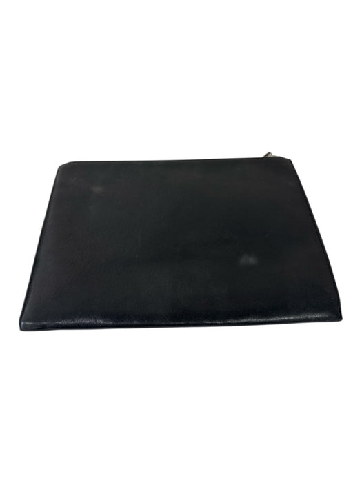 Saint Laurent Black & Silver Leather Star Applique Silver Tone Hardware Bag Black & Silver