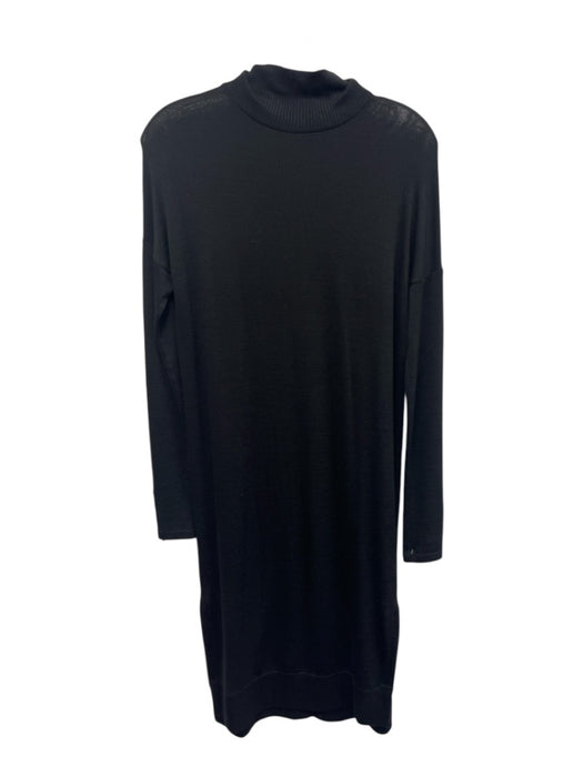 Rag & Bone Size XS Black Long Sleeve Mock Neck Ribbed Side Slit Dress Black / XS