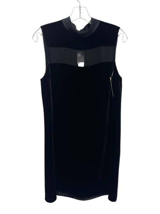 Rag & Bone Size 4 Black Viscose Blend Sleeveless Velvet Sheer Panel Dress Black / 4