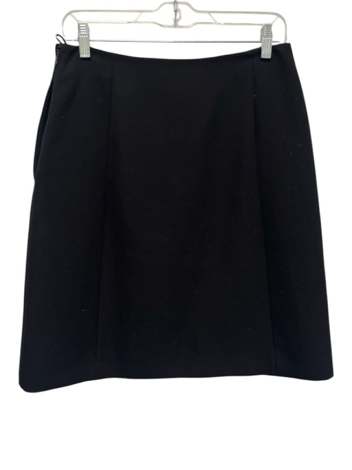 Prada Size 40 Black Wool Side Zip Paneled Pockets Pencil Skirt Black / 40