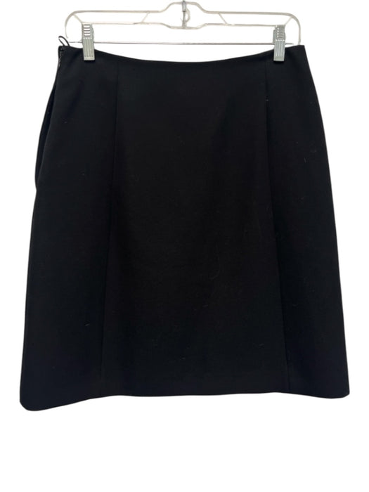 Prada Size 40 Black Wool Side Zip Paneled Pockets Pencil Skirt Black / 40