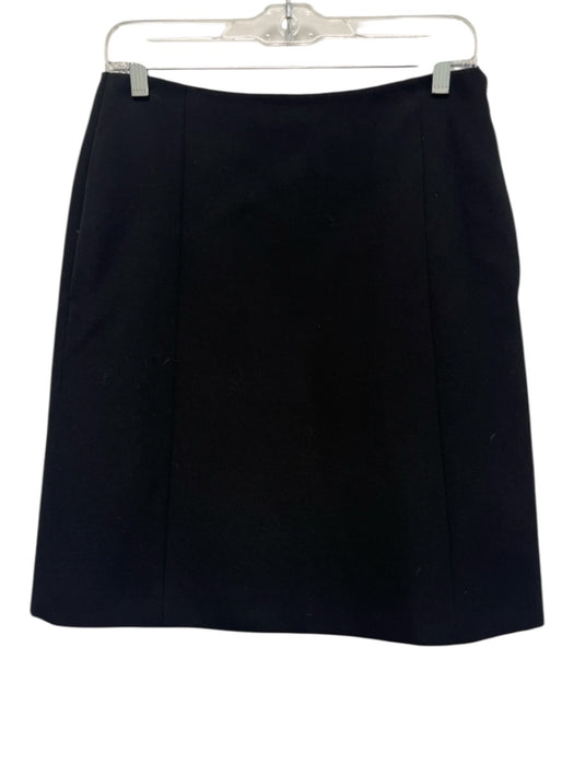 Prada Size 40 Black Wool Side Zip Paneled Pockets Pencil Skirt Black / 40