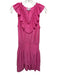 Ramy Brook Size S Pink Polyester Sleeveless V Neck Ruffle Smocked Waist Dress Pink / S