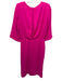 Amanda Uprichard Size S Hot pink Polyester 1/2 Sleeve Draped V Neck Dress Hot pink / S