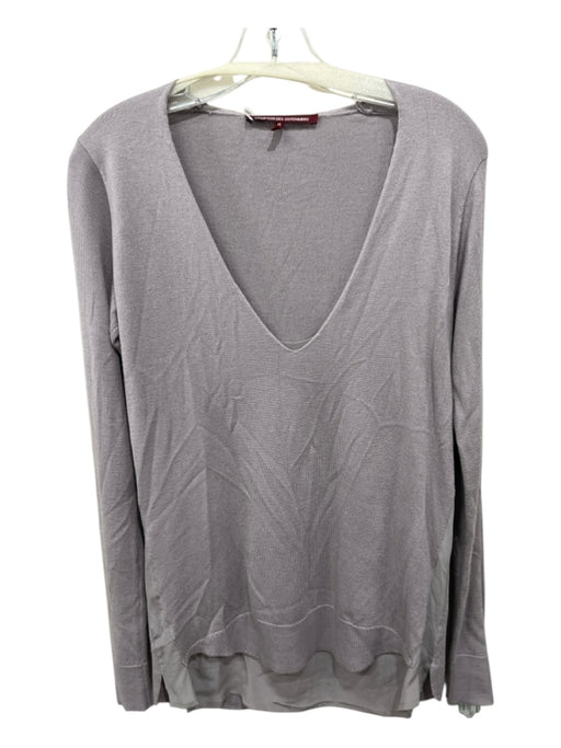 Comptoir des Cotonniers Size M Mauve Viscose Blend Rib Knit Layered Sweater Mauve / M