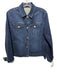 J. McLaughlin Size S Dark Wash Cotton Blend Denim Gold Tone Buttons Jacket Dark Wash / S