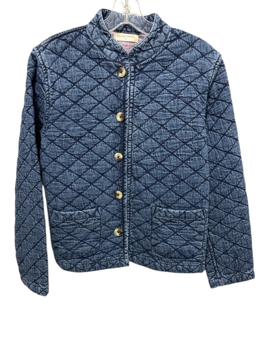 Maison Hotel Size S Medium dark wash Cotton Chambray Quilted Button Front Jacket Medium dark wash / S