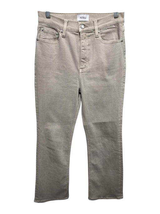 Pistola Size 27 Beige Cotton Blend Denim High Waist Button & Zip Fly Jeans Beige / 27