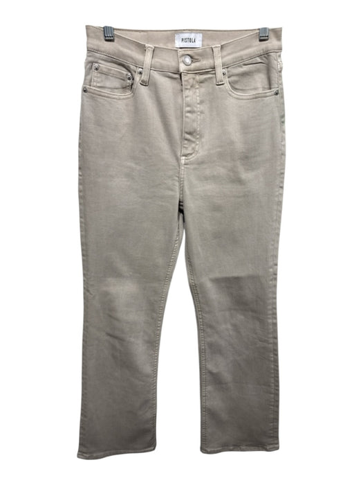 Pistola Size 27 Beige Cotton Blend Denim High Waist Button & Zip Fly Jeans Beige / 27