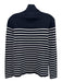 Pura Cashmere Size M Navy Blue & White Supima Cotton Knit Striped Sweater Navy Blue & White / M