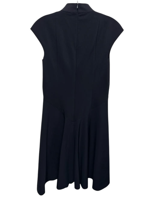 Akris Punto Size 6 Black Missing Fabric Tag High Neck Cap Sleeve Back Zip Dress Black / 6