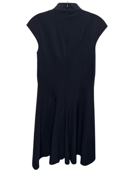 Akris Punto Size 6 Black Missing Fabric Tag High Neck Cap Sleeve Back Zip Dress Black / 6