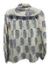 Maison Hotel Size S Yellow & Navy Blue Cotton Paisley Long Sleeve Button Up Top Yellow & Navy Blue / S