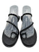 Paige Shoe Size 9.5 Black Leather Upper Twist Mule Toe Strap Flat Sandals Black / 9.5