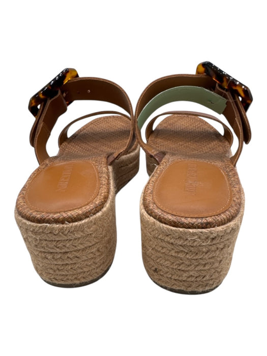J. McLaughlin Shoe Size 9 Tan & beige Leather Upper Tortoiseshell Buckle Sandals Tan & beige / 9