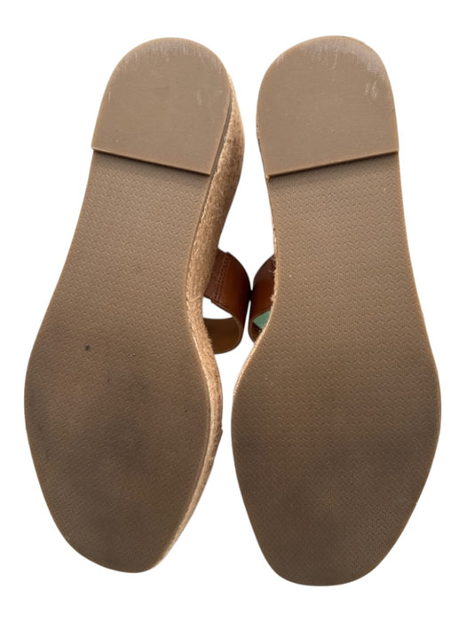 J. McLaughlin Shoe Size 9 Tan & beige Leather Upper Tortoiseshell Buckle Sandals Tan & beige / 9