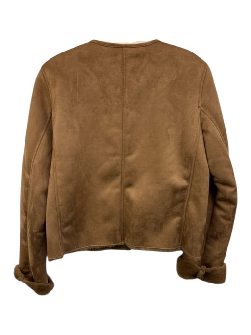 J. McLaughlin Size S Brown Polyester Faux Shearling Button Front Jacket Brown / S