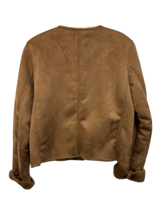 J. McLaughlin Size S Brown Polyester Faux Shearling Button Front Jacket Brown / S