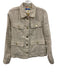 J. McLaughlin Size XS Beige & Gold Linen Lined Gold Buttons Patch Pocket Jacket Beige & Gold / XS