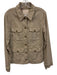 Paige Size S Khaki Cotton tortoise button Patch Pockets Button Front Jacket Khaki / S
