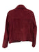 Mint Velvet Size S Burgundy Suede Leather trim Paneled Patch Pocket Jacket Burgundy / S