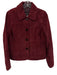 Mint Velvet Size S Burgundy Suede Leather trim Paneled Patch Pocket Jacket Burgundy / S