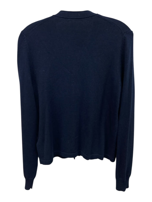J. McLaughlin Size S navy & gold Cotton Blend Gold Buttons Rib Knit Sweater navy & gold / S