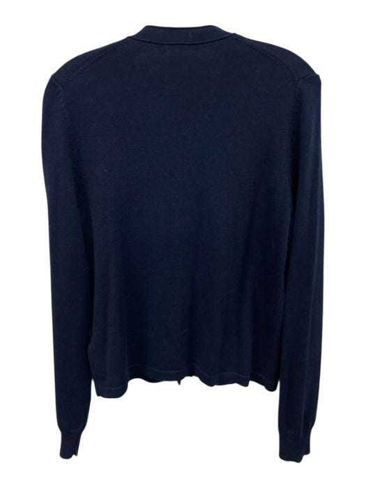 J. McLaughlin Size S navy & gold Cotton Blend Gold Buttons Rib Knit Sweater navy & gold / S
