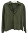Frank & Eileen Size S Olive Green Cotton V Neck Rolled Cuffs Long Sleeve Top Olive Green / S