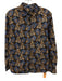 J.McLaughlin Size M Blue, White & Black Cotton Floral Button Up & Collar Top Blue, White & Black / M