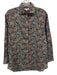 Ann Mashburn Size M Blue, Red & Green Cotton Floral Button Up & Collar Top Blue, Red & Green / M