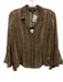 Paige Size XS Brown, Tan & Navy Silk Long Sleeve Paisley Semi Sheer Top Brown, Tan & Navy / XS