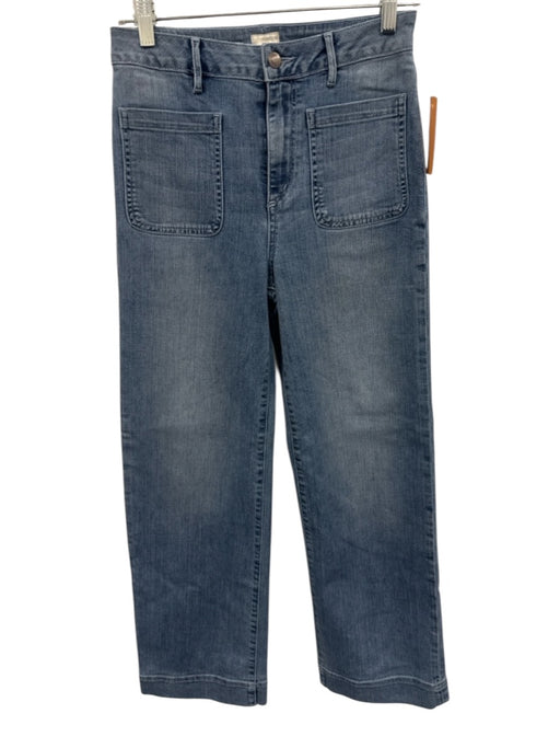 Ann Mashburn Size 26 Light Wash Cotton Denim Patch Pocket High Rise Flare Jeans Light Wash / 26